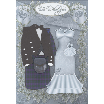 Newlyweds - Purple Tartan Decoupage Card